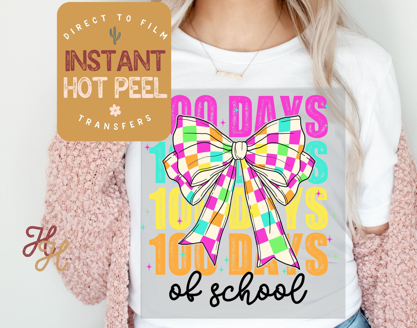 DTF 100 Days of School transfer, Teacher Direct to Film Transfer, Bulk DTF Sheet, Ready for Press Transfers, DTG Sheet, Trendy School Prints