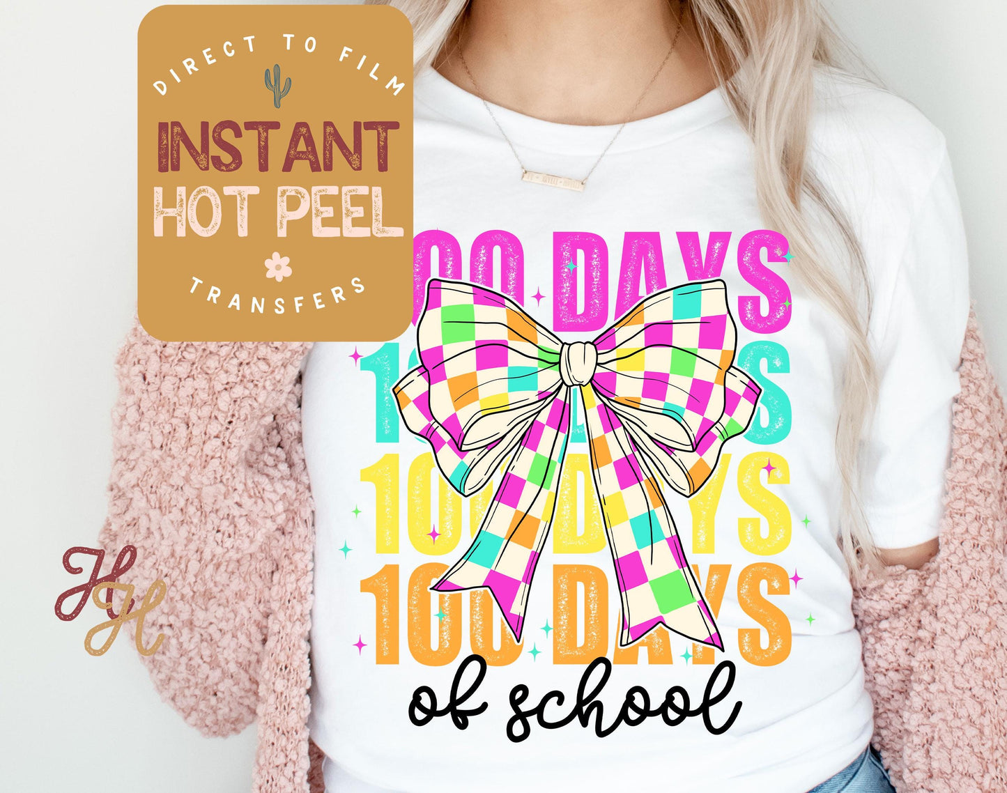 DTF 100 Days of School transfer, Teacher Direct to Film Transfer, Bulk DTF Sheet, Ready for Press Transfers, DTG Sheet, Trendy School Prints
