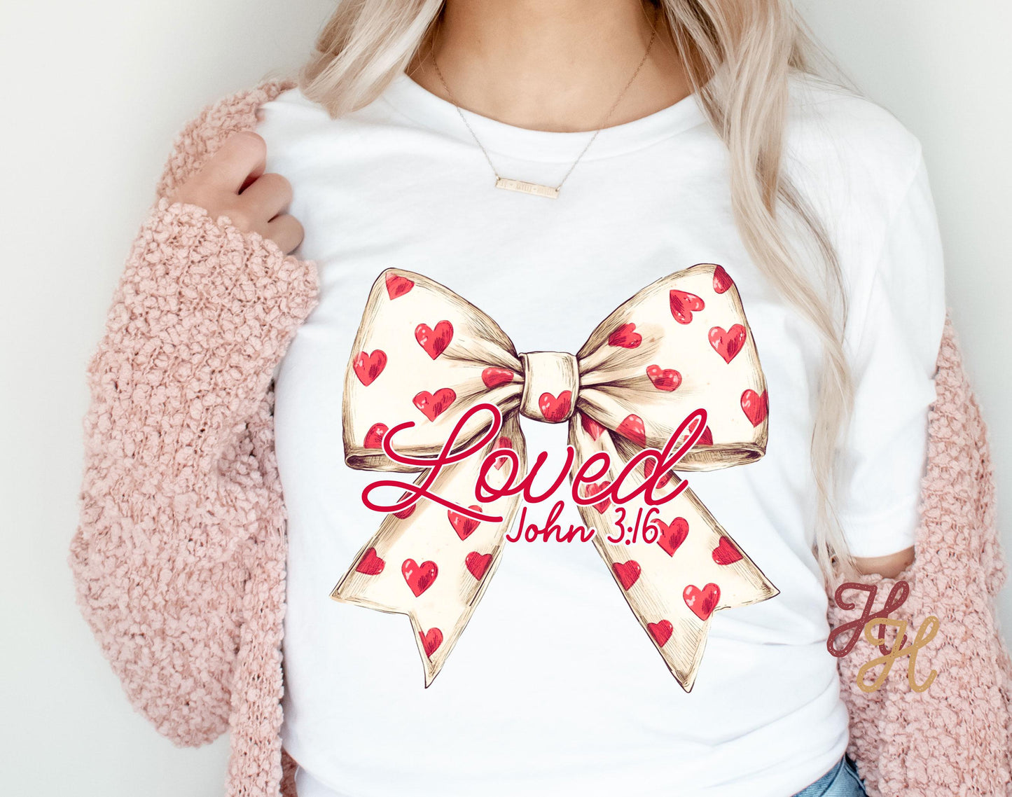 RTS Loved John 3:16 Valentines DTF Transfer Print, Ready to Press Shirt Transfers, Trendy Faith Vday DTG Heat Press Transfer, Instant Peel