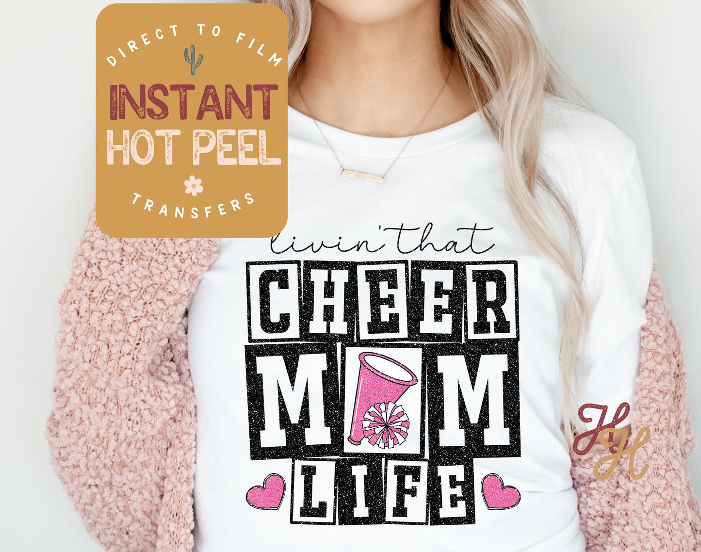 Cheer Mom Life DTF, Ready to Press Transfer, Sports Direct to Film Prints, Bulk DTF Transfer Sheet, Ready for Press, DTG Transfers