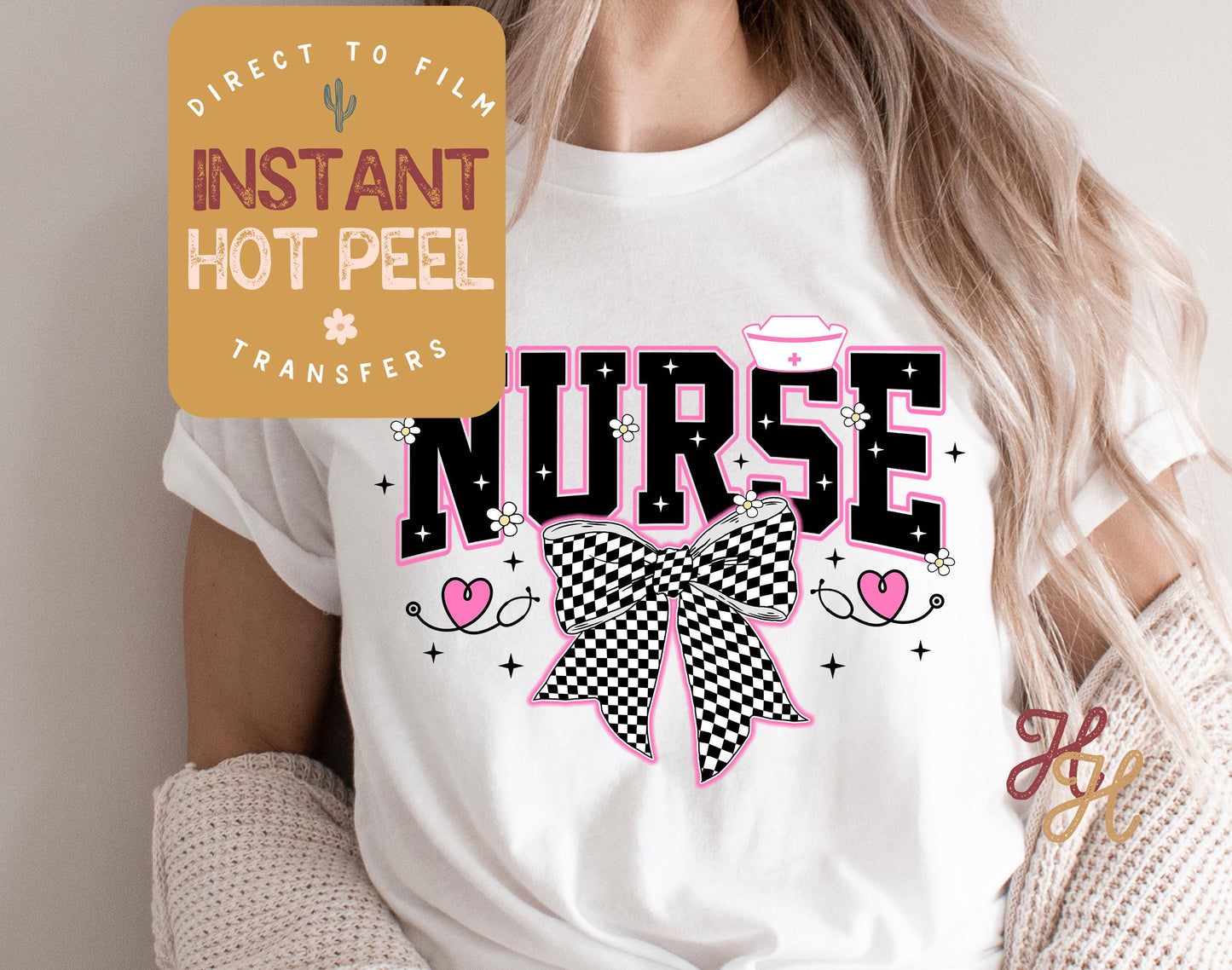 DTF Heat Transfer Nurse, Nurse Ready to Press Transfer, Rn Medical Direct to Film Prints, Bulk Transfer Sheet, Ready for Press DTG Transfers