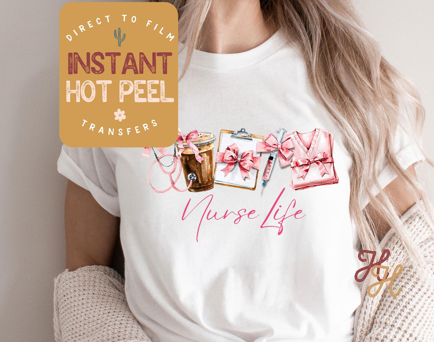 DTF Heat Transfer Nurse, Nurse Life Ready to Press Transfer, Rn Direct to Film Prints, Bulk Transfer Sheet, Ready for Press DTG Transfers