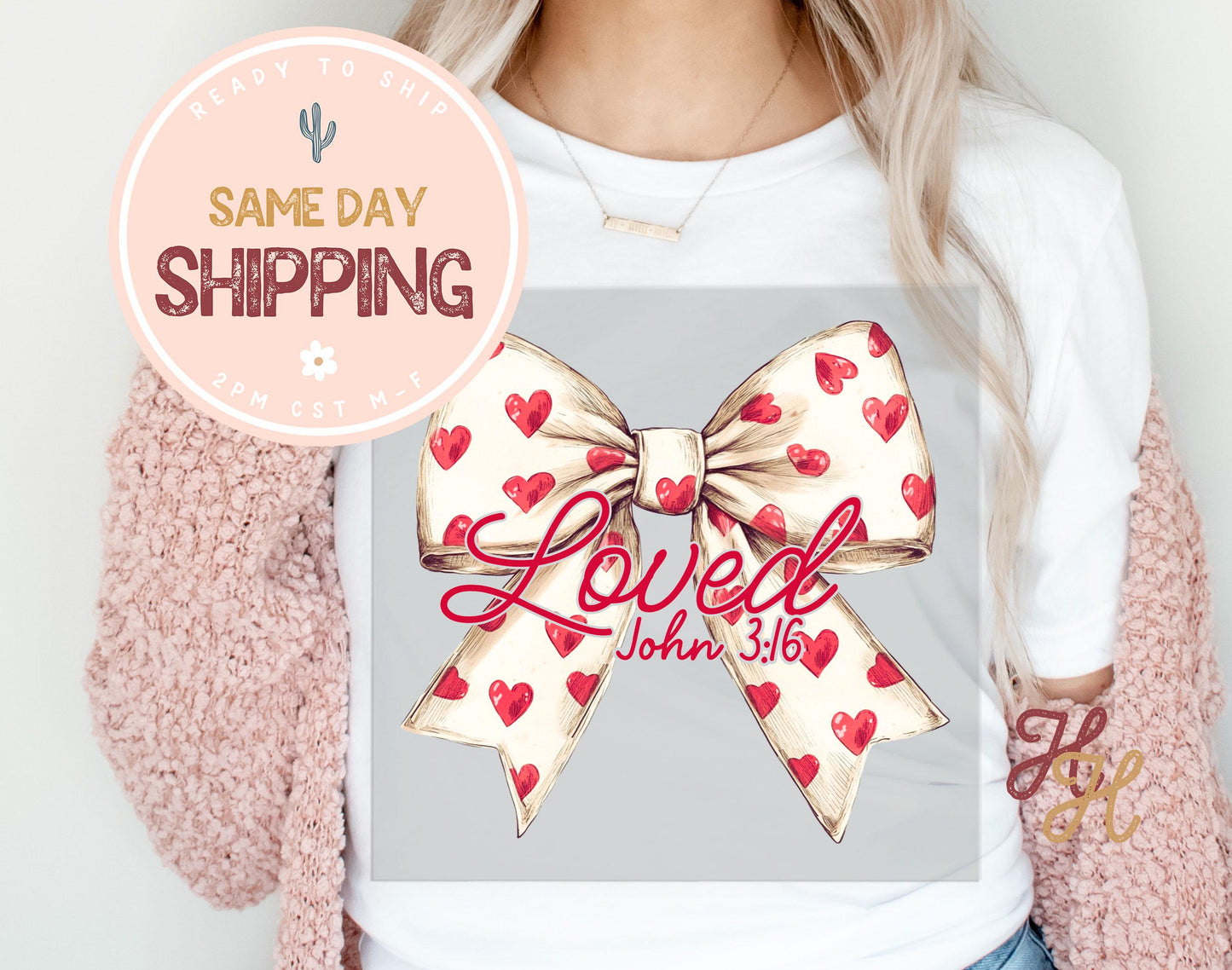 RTS Loved John 3:16 Valentines DTF Transfer Print, Ready to Press Shirt Transfers, Trendy Faith Vday DTG Heat Press Transfer, Instant Peel