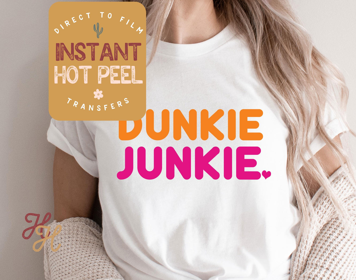 Dunkie Junkie Shirt DTF Transfer Print, Ready to Press Shirt Transfers, Trendy DTG Heat Press Transfer, Instant Hot Peel Direct to Film