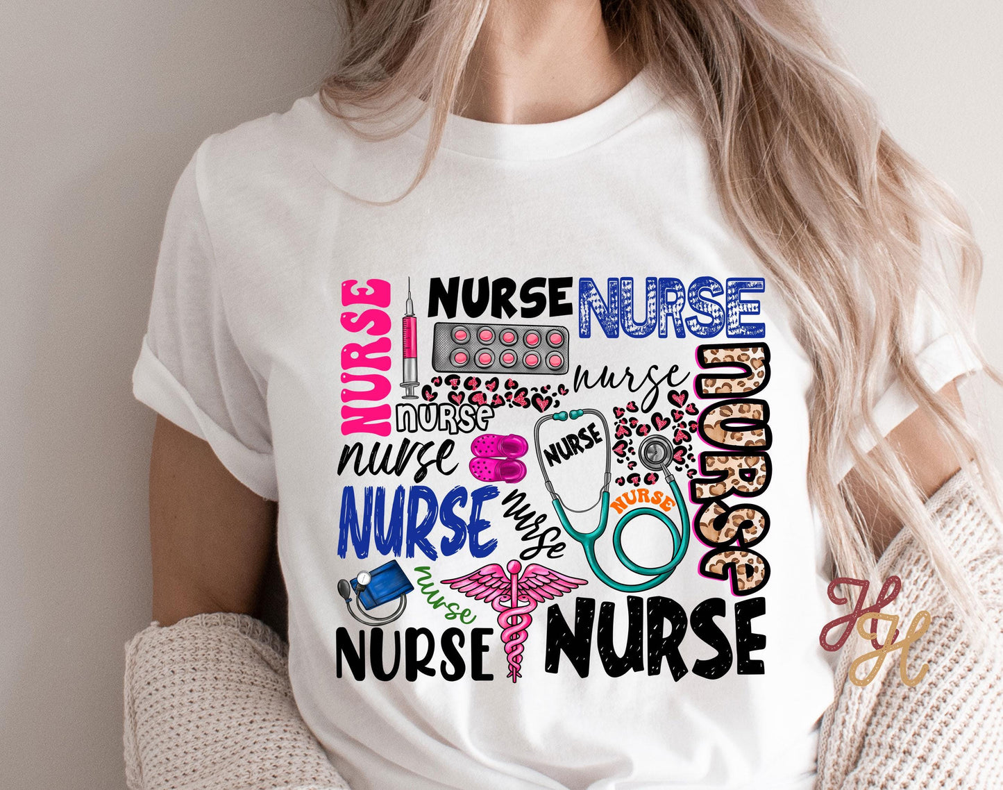 DTF Heat Transfer Nurse, Nurse Ready to Press Transfer, Rn Direct to Film Prints, Bulk Transfer Sheet, Ready for Press DTG Transfers