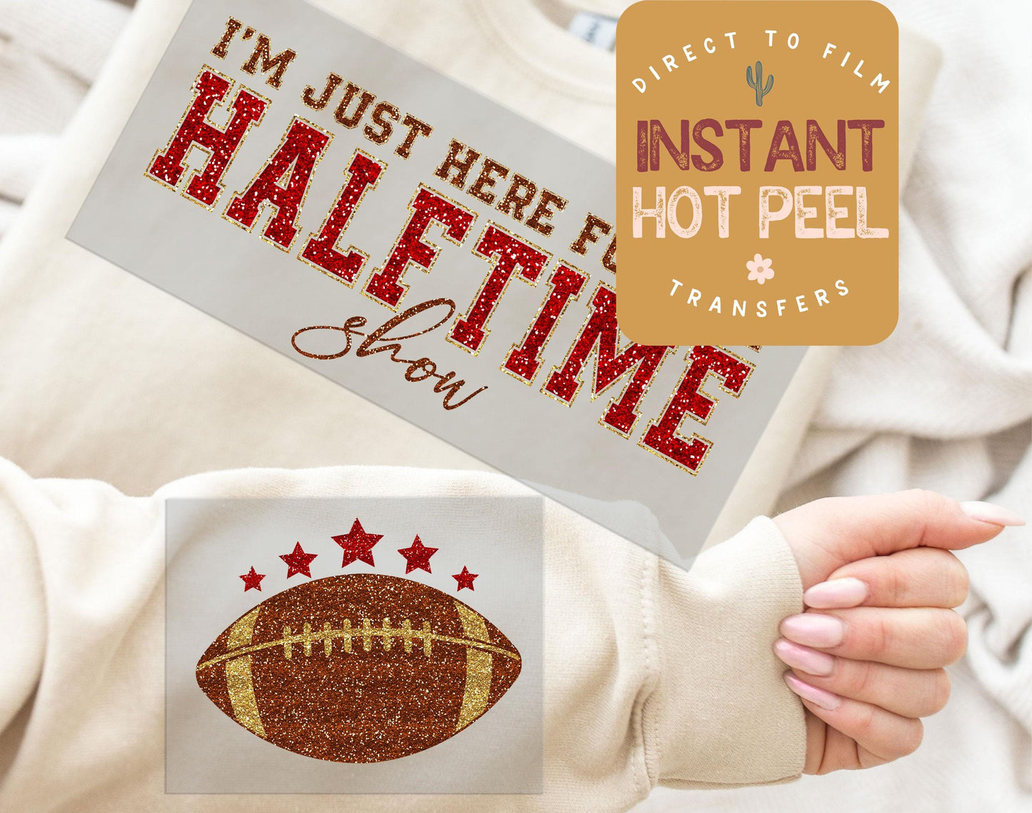 Halftime Show DTF Transfer, Ready to Press Transfer, Football Direct to Film Prints, Bulk DTF Transfer Sheet, Ready for Press DTG Film