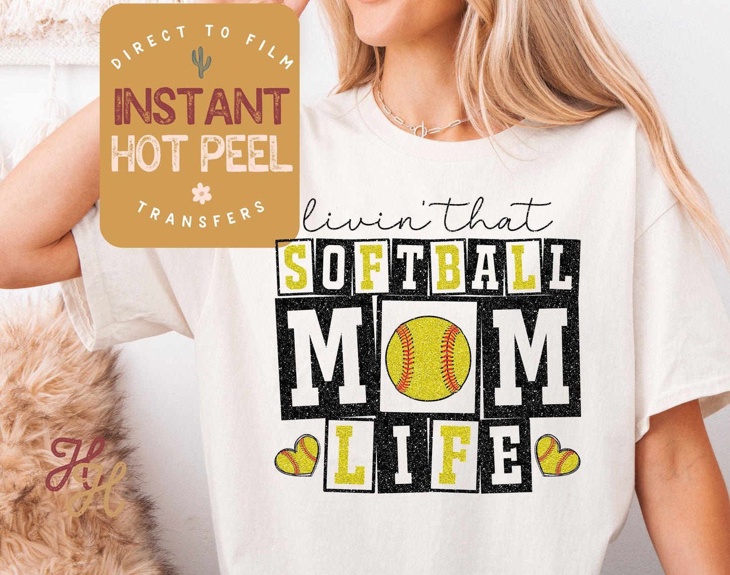 Softball Mom Life DTF Transfer, Ready to Press Transfer, Sports Direct to Film Prints, Bulk DTF Transfer Sheet, Ready for Press DTG Film