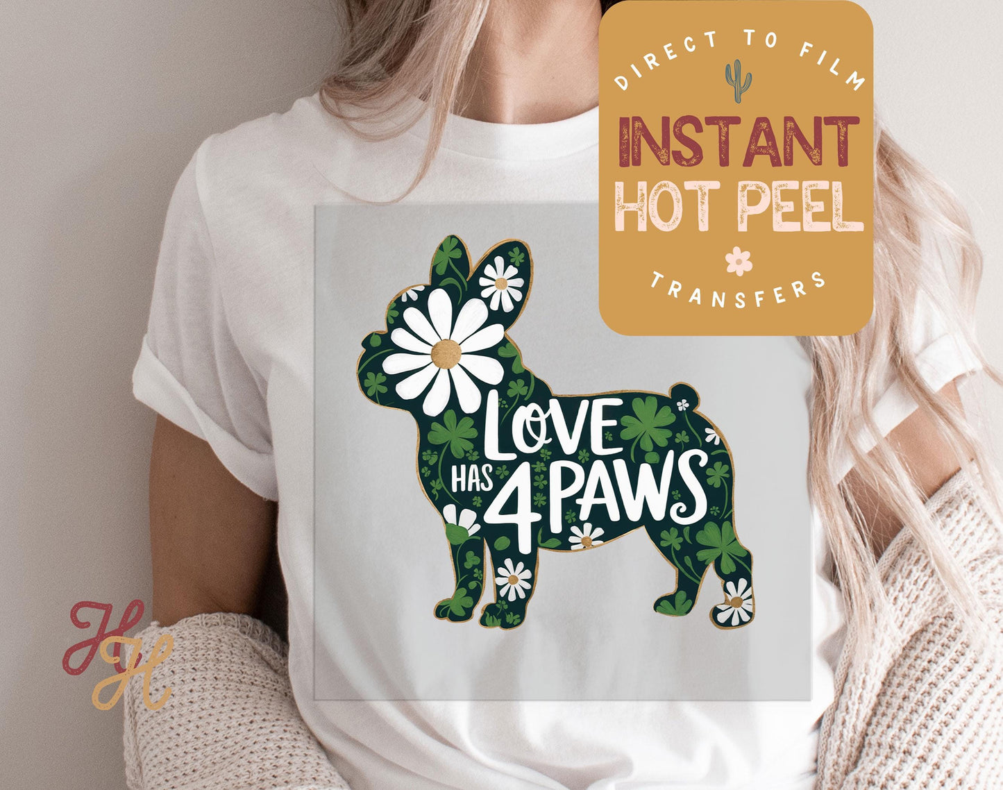Frenchie St. Patricks Day DTF Transfer Print, Ready to Press Shirt Transfers, Trendy DTG Heat Press Transfer, Instant Hot Peel Film