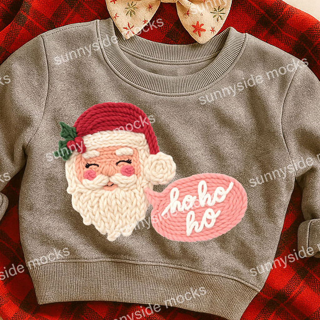 **DIGITAL DOWNLOAD** Santa HoHoHo Faux Yarn PNG