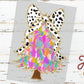 Faux Glitter Colorful Christmas Tree Coquette Fabric Transfer
