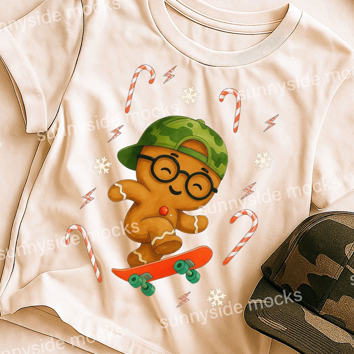 **DIGITAL DOWNLOAD** Gingerbread Boy Skateboard PNG