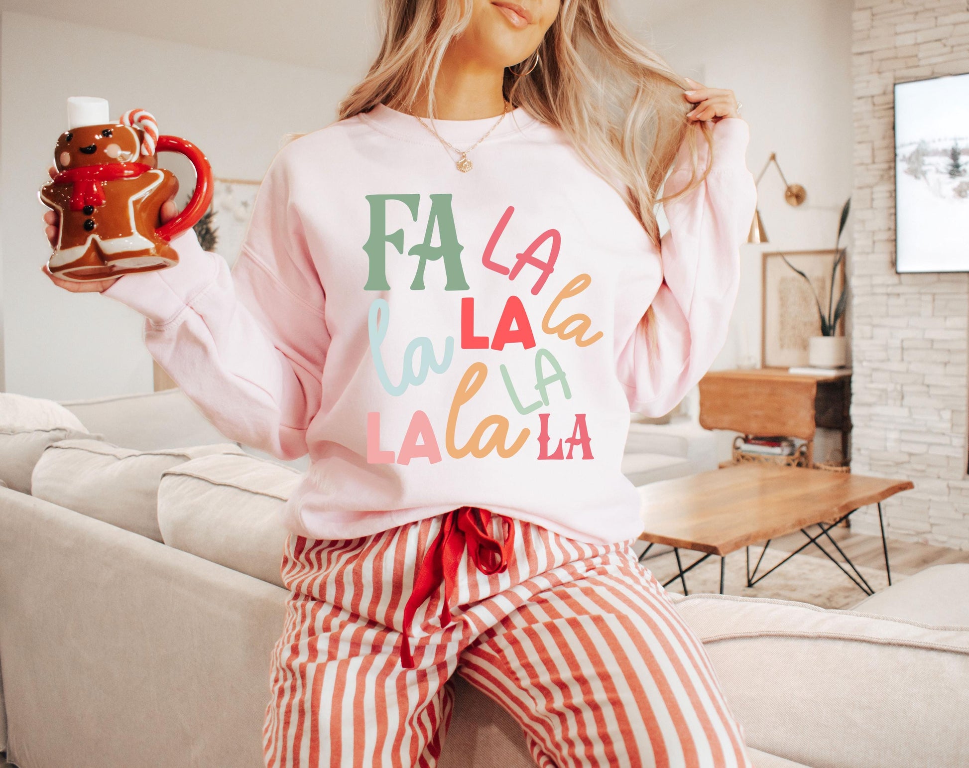 Fa La La DTF Shirt Transfer, Christmas Direct to Film Transfer, Bulk DTF Transfer Sheet, Ready for Press Transfers DTG Sheet