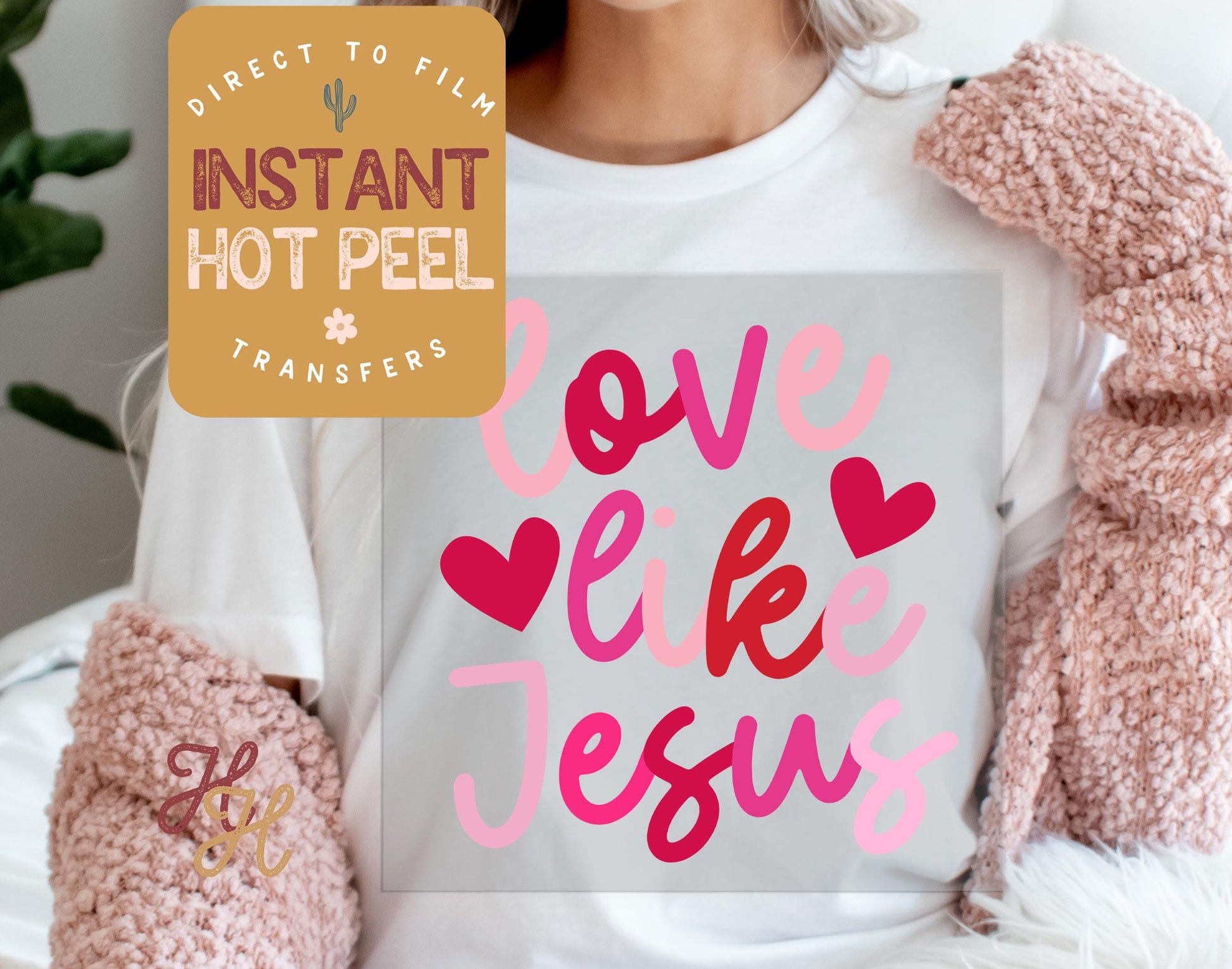Love Like Jesus Valentines DTF Transfer Print, Ready to Press Shirt Transfers, Trendy Vday DTG Heat Press Transfer, Instant Hot Peel Film