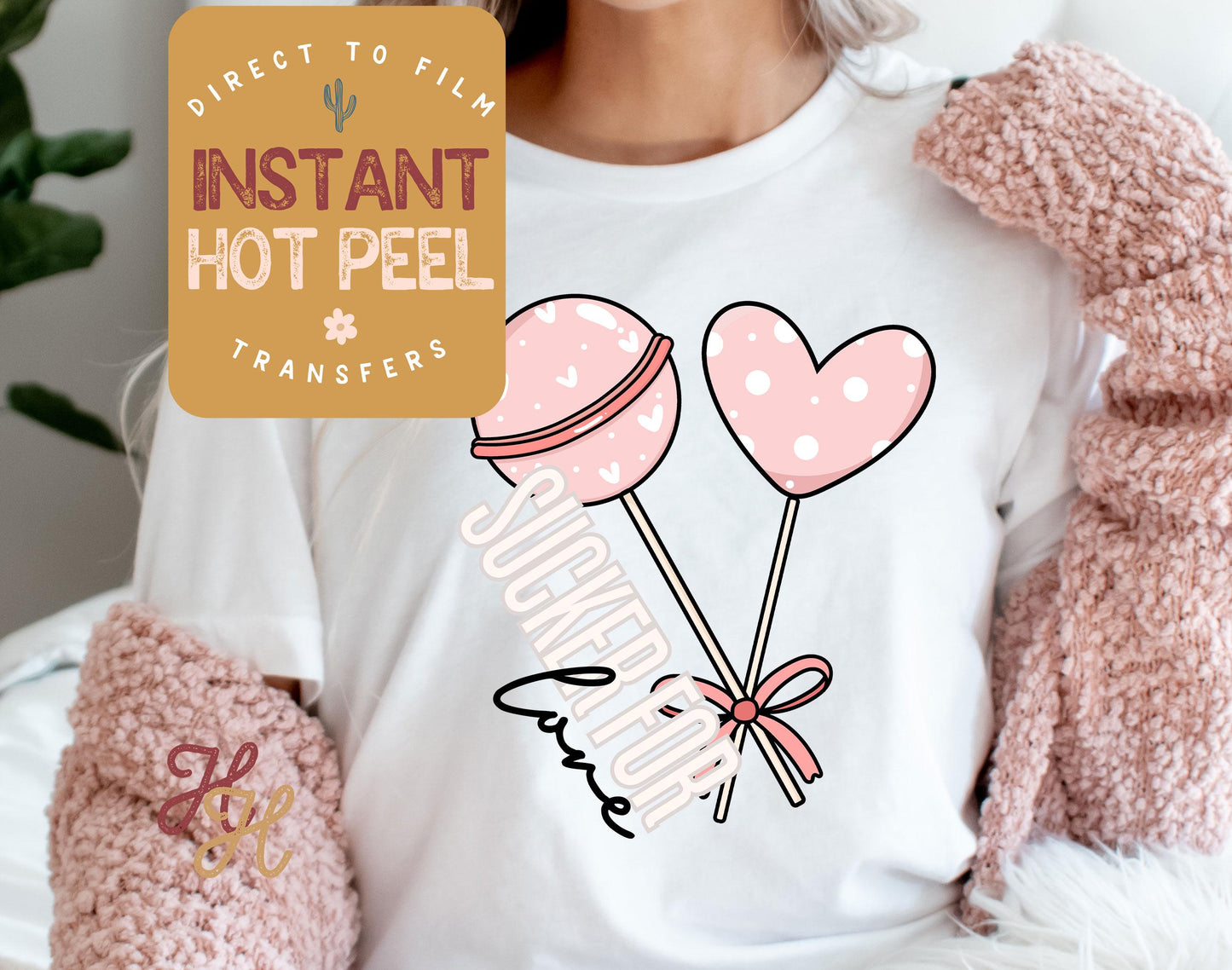 Sucker for Love Valentines DTF Transfer Print, Ready to Press Shirt Transfers, Trendy Vday DTG Heat Press Transfer, Instant Hot Peel Film