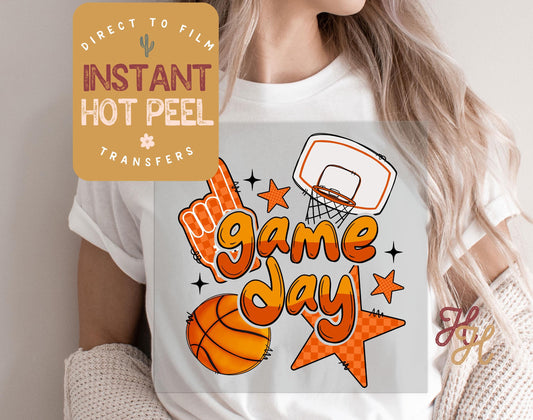 Game Day Basketball Coquette Bow DTF, Ready to Press Transfer, Sports Direct to Film Prints, Bulk DTF Transfer Sheet, Ready for Press