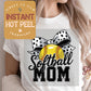Softball Mom Coquette DTF Transfer, Ready to Press Transfer, Sports Direct to Film Prints, Bulk DTF Transfer Sheet, Ready for Press DTG Film