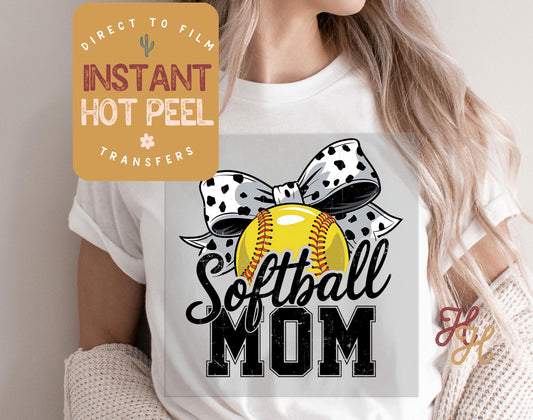 Softball Mom Coquette DTF Transfer, Ready to Press Transfer, Sports Direct to Film Prints, Bulk DTF Transfer Sheet, Ready for Press DTG Film