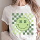 St Paddys Day DTF Transfer Print, Ready to Press Shirt Transfers, Trendy Retro Checkered DTG Heat Press Transfer, Instant Hot Peel Film