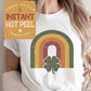 Retro Rainbow Shamrock St. Patricks Day DTF Transfer Print, Ready to Press Shirt Transfers, Trendy DTG Heat Press Transfer, Instant Hot Peel