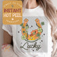Lucky Horseshoe St. Patricks Day DTF Transfer Print, Ready to Press Shirt Transfers, Trendy DTG Heat Press Transfer, Instant Hot Peel Film