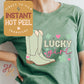 Lucky Girl Boots St. Patricks Day DTF Transfer Print, Ready to Press Shirt Transfers, Trendy DTG Heat Press Transfer, Instant Hot Peel
