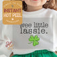 Wee little lassie kids St. Patricks Day DTF Transfer Print, Ready to Press Shirt Transfers, Trendy DTG Heat Press Transfer, Instant Hot Peel