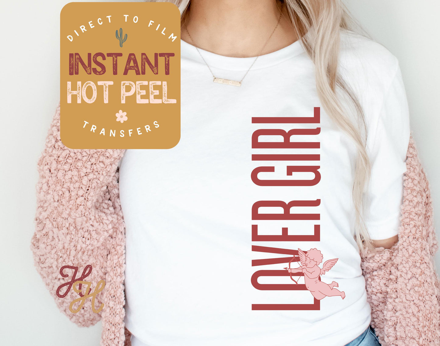 Lover Girl Valentines DTF Transfer Print, Ready to Press Shirt Transfers, Trendy Vday DTG Heat Press Transfer, Instant Hot Peel Film