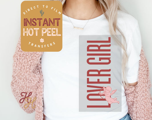 Lover Girl Valentines DTF Transfer Print, Ready to Press Shirt Transfers, Trendy Vday DTG Heat Press Transfer, Instant Hot Peel Film