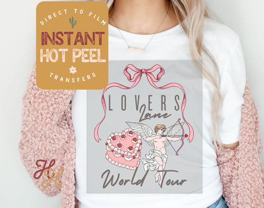Lovers Lane Valentines DTF Transfer Print, Ready to Press Shirt Transfers, Trendy Vday DTG Heat Press Transfer, Instant Hot Peel Film