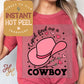 Cupid Find me a Cowboy Valentines DTF Transfer Print, Ready to Press Shirt Transfers, Trendy Vday DTG Heat Press Transfer, Instant Hot Peel