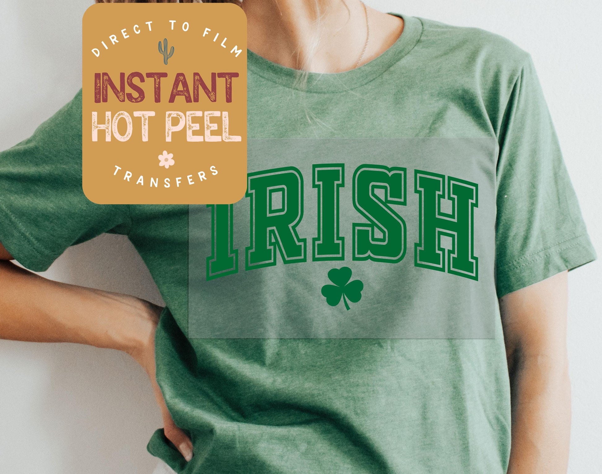 Irish Varsity St. Patricks Day DTF Transfer Print, Ready to Press Shirt Transfers, Trendy DTG Heat Press Transfer, Instant Hot Peel Film