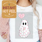 Valentines Ghost By My Boo DTF Transfer Print, Ready to Press Shirt Transfers, Trendy Vday DTG Heat Press Transfer Instant Hot Peel Film