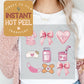 Nurse Valentines DTF Transfer Print, Ready to Press Shirt Transfers, Trendy Vday DTG Heat Press Transfer, Instant Hot Peel Ready for Press