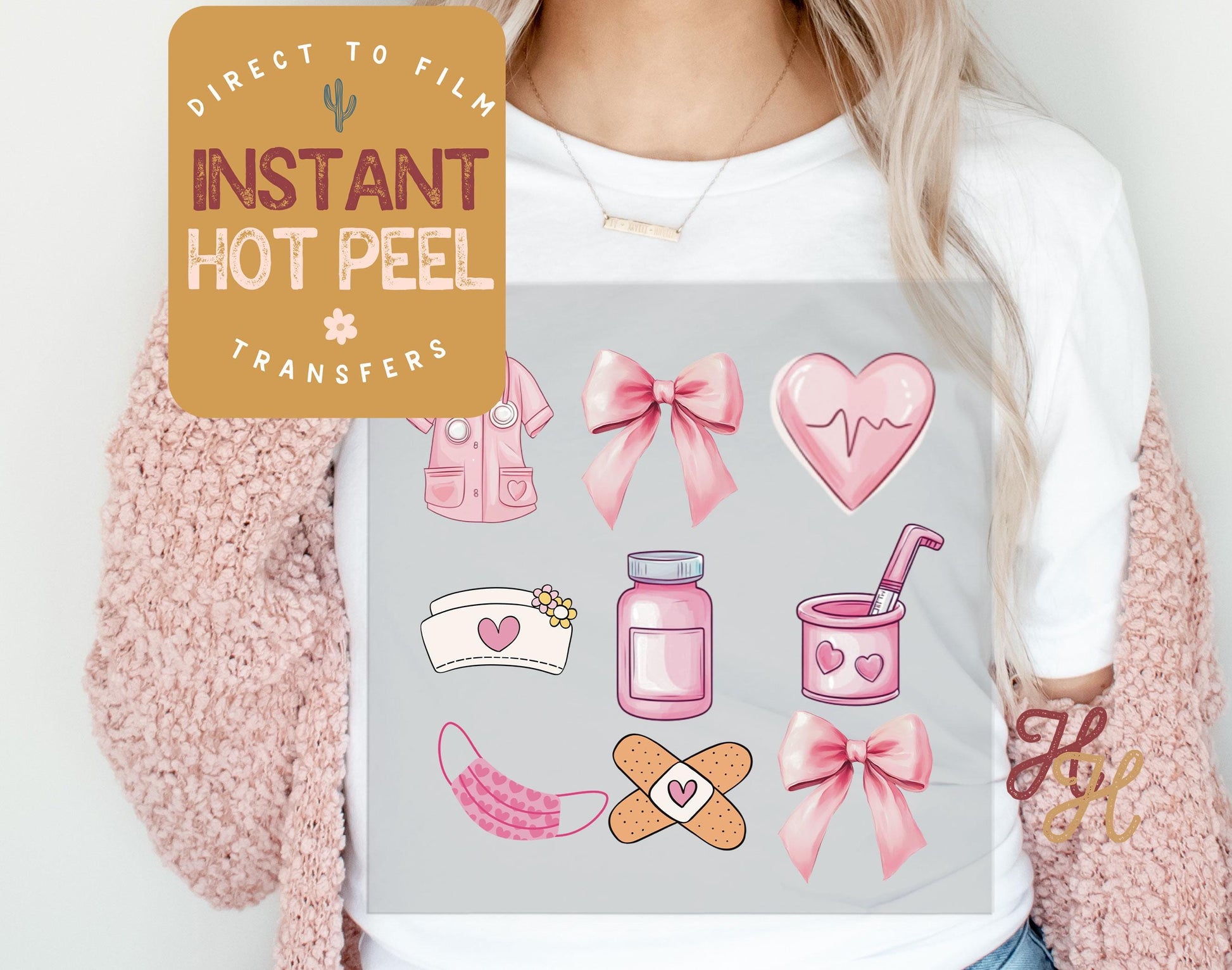 Nurse Valentines DTF Transfer Print, Ready to Press Shirt Transfers, Trendy Vday DTG Heat Press Transfer, Instant Hot Peel Ready for Press