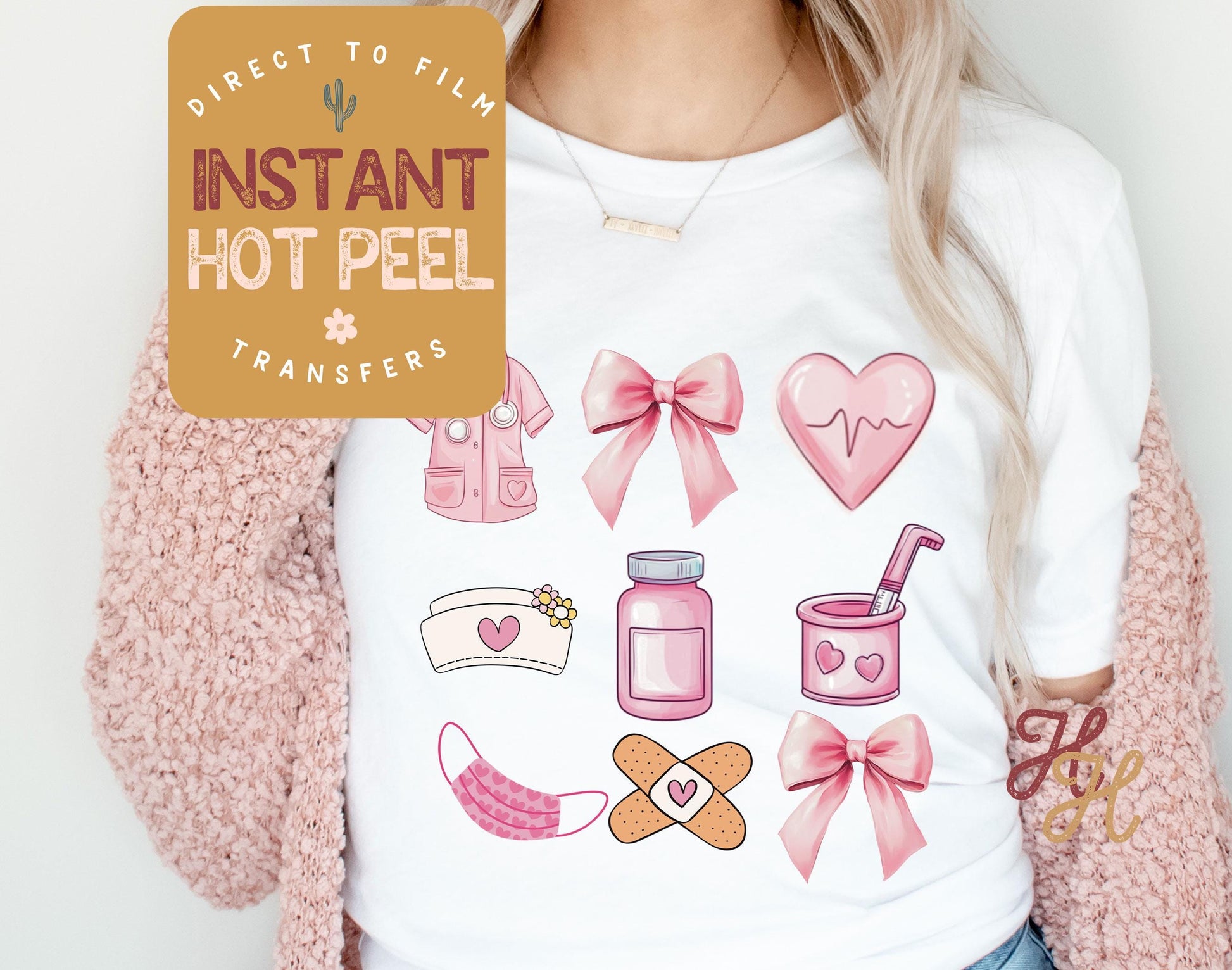 Nurse Valentines DTF Transfer Print, Ready to Press Shirt Transfers, Trendy Vday DTG Heat Press Transfer, Instant Hot Peel Ready for Press