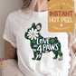 Frenchie St. Patricks Day DTF Transfer Print, Ready to Press Shirt Transfers, Trendy DTG Heat Press Transfer, Instant Hot Peel Film
