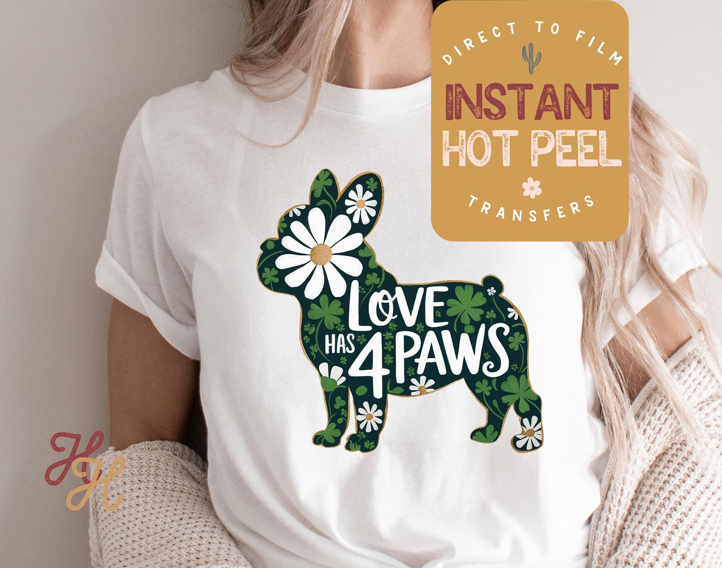 Frenchie St. Patricks Day DTF Transfer Print, Ready to Press Shirt Transfers, Trendy DTG Heat Press Transfer, Instant Hot Peel Film