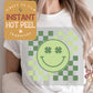 St Paddys Day DTF Transfer Print, Ready to Press Shirt Transfers, Trendy Retro Checkered DTG Heat Press Transfer, Instant Hot Peel Film