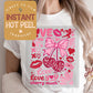 Retro Abstract Valentines DTF Transfer Print, Ready to Press Shirt Transfers, Trendy Vday DTG Heat Press Transfer, Instant Peel, Cherry Much