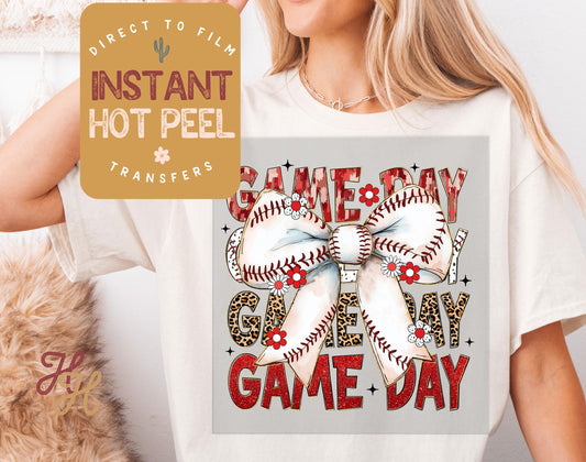 Game Day Baseball DTF Transfer, Ready to Press Transfer, Sports Direct to Film Prints, Bulk DTF Transfer Sheet, Ready for Press DTG Hot Peel