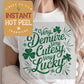 Very Cutesy Very Lucky St. Patricks Day DTF Transfer Print, Ready to Press Shirt Transfers, Trendy DTG Heat Press Transfer, Instant Hot Peel