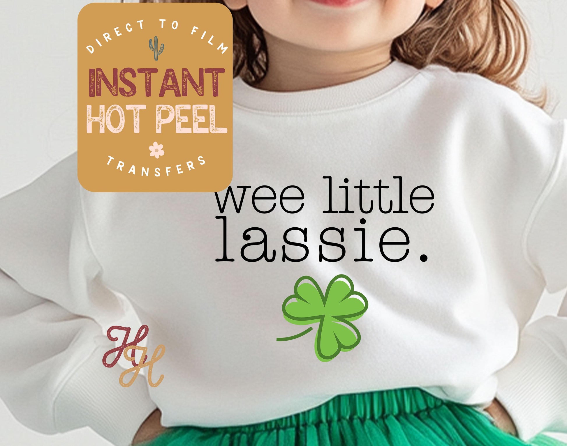 Wee little lassie kids St. Patricks Day DTF Transfer Print, Ready to Press Shirt Transfers, Trendy DTG Heat Press Transfer, Instant Hot Peel