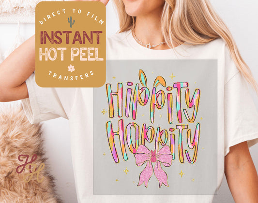 Hippity Hoppity Easter DTF Direct to Film Transfer, DTG Transfer Sheet, Ready for Press Transfers, DTG Sheet, Shirt Prints Hot Peel Film