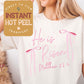He is Risen Coquette Bow DTF Direct to Film Transfer, DTG Transfer Sheet, Ready for Press Transfers, DTG Sheet, Easter Shirt Prints