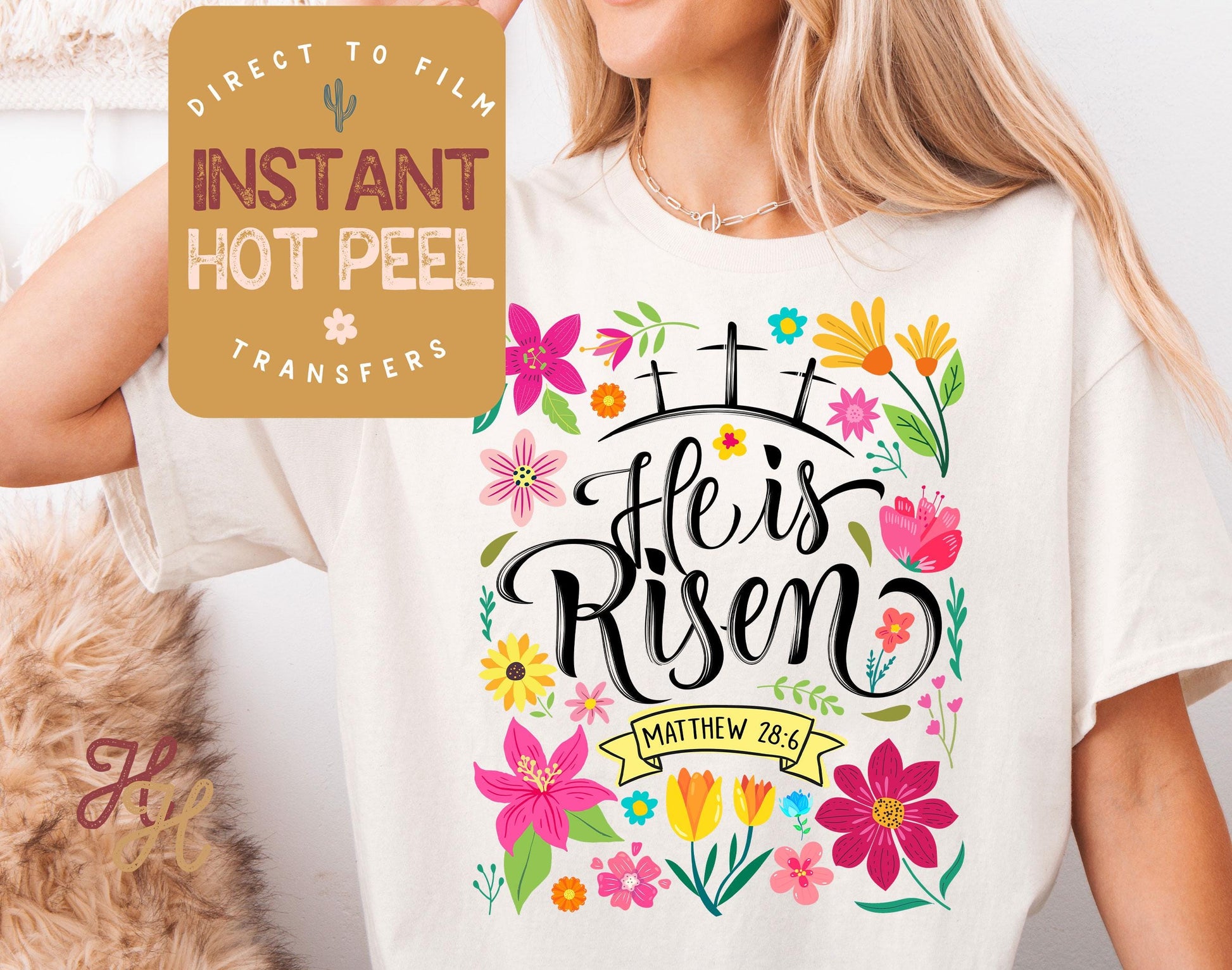 He is Risen Colorful Abstract DTF Direct to Film Transfer, DTG Transfer Sheet, Ready for Press Transfers, DTG Sheet, Easter Shirt Prints