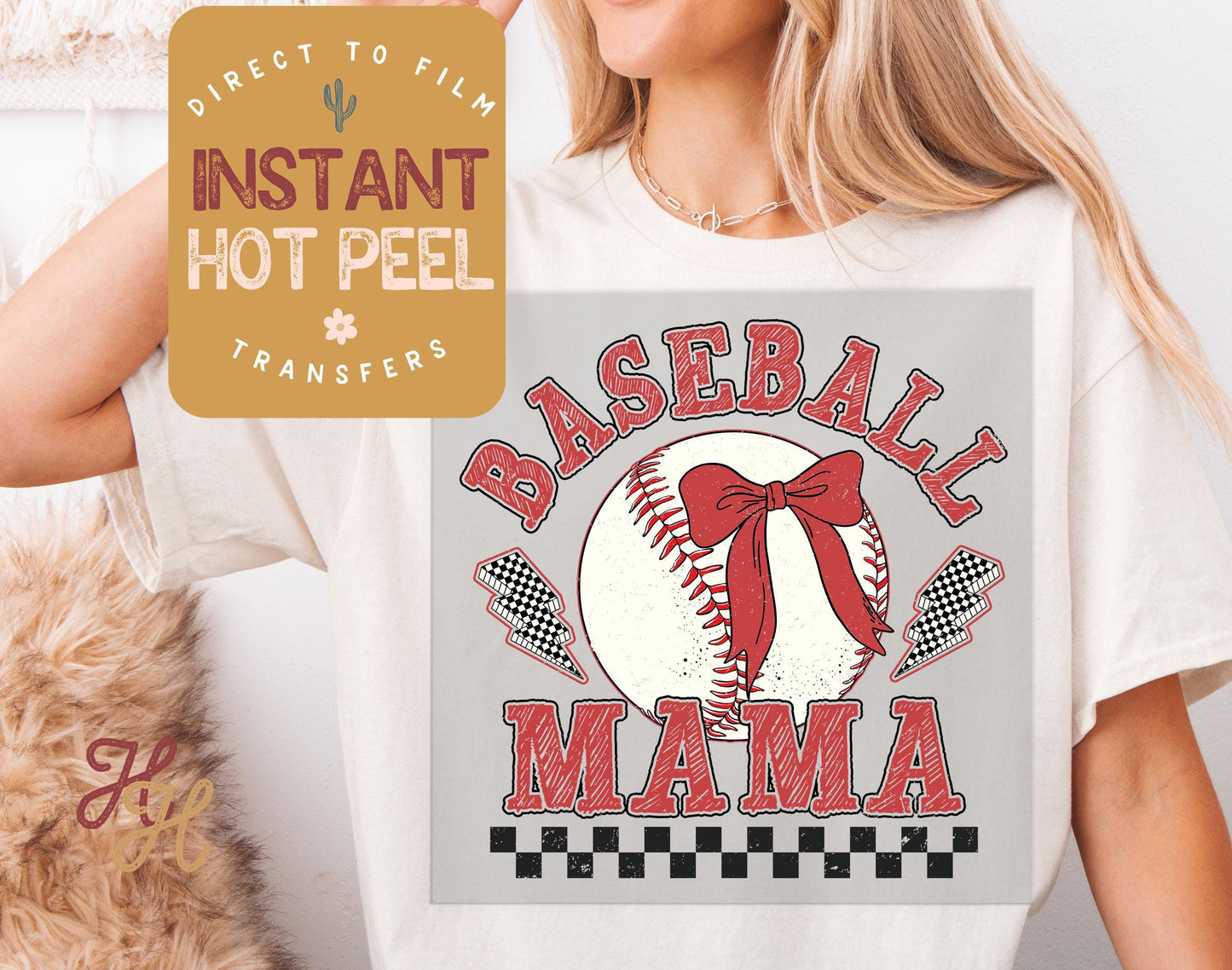 Baseball Mama DTF Transfer, Ready to Press Transfer, Sports Direct to Film Prints, Bulk DTF Transfer Sheet, Ready for Press DTG Hot Peel