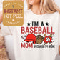 Broke Baseball Mom DTF Transfer, Ready to Press Transfer, Sports Direct to Film Prints, Bulk DTF Transfer Sheet, Ready Press DTG