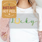 Lucky Horseshoe DTF St. Patricks Day Transfer Print, Ready to Press Shirt Transfers, Trendy DTG Heat Transfer, Direct to Film Instant Peel