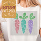 Glitter Carrots Faux Glitter DTF Direct to Film Transfer, DTG Transfer Sheet, Ready for Press Transfers, DTG Sheet, Easter Shirt Prints