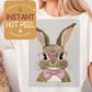 Faux Embroidered Easter Bunny DTF Direct to Film Transfer, DTG Transfer Sheet, Ready for Press Transfers, DTG Sheet, Easter Shirt Prints